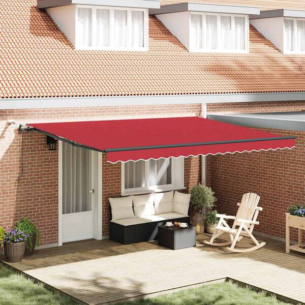 vidaXL Awning Fabric with Red 177.17 x 137.80 in Polyester