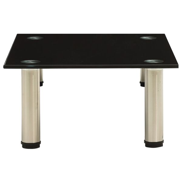 vidaXL TV Stand Black 15.7"x13.8"x6.7" Tempered Glass