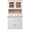 vidaXL Highboard White and natural Solid pine wood Standard Storage