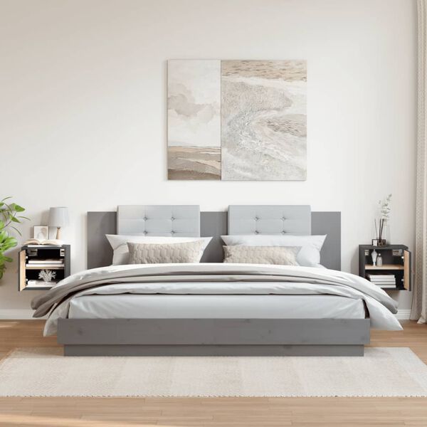 vidaXL Wall Cabinet Set of 2 Grey Solid pine wood, engineered wood