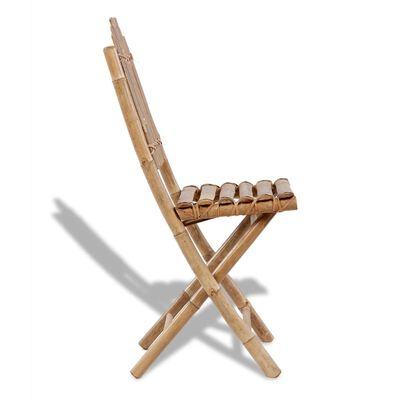 vidaXL Foldable Patio Chairs Bamboo 4 pcs