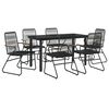 vidaXL Garden Dining Set Black