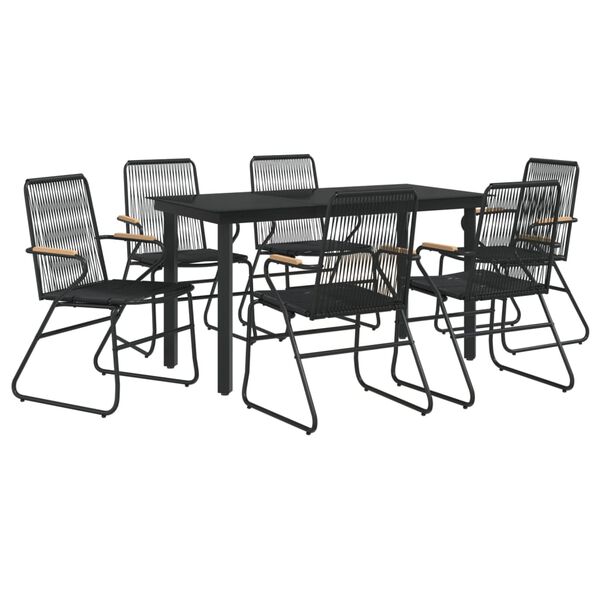vidaXL Garden Dining Set Black