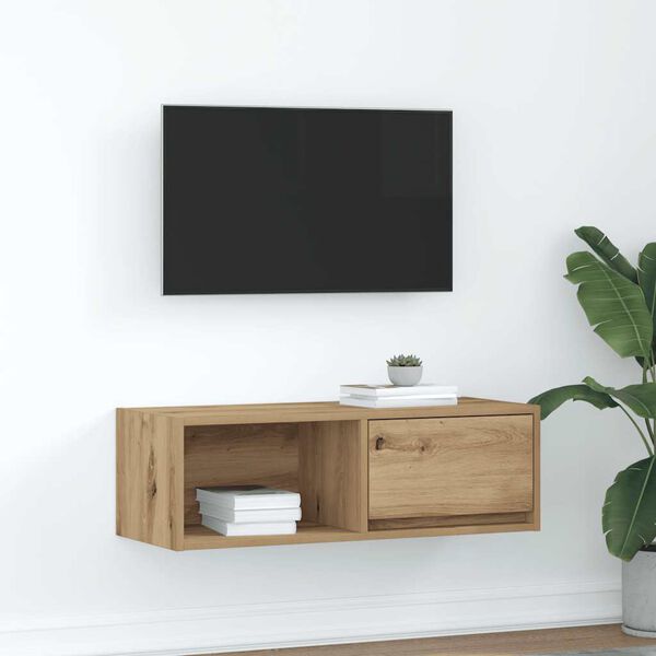 vidaXL TV Cabinet Artisan oak Engineered wood Compact Storage