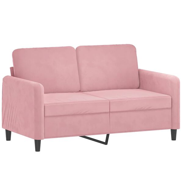 vidaXL Sofa Set Pink Velvet, metal, textilene, plywood Large