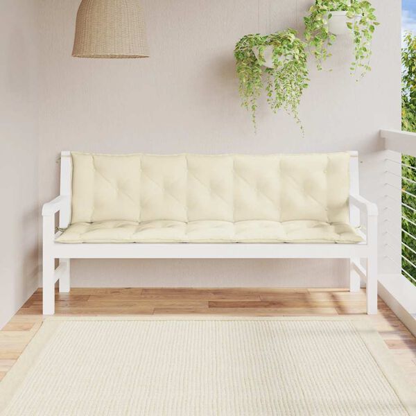 vidaXL Garden Bench Cushion Set of 2 Cream White