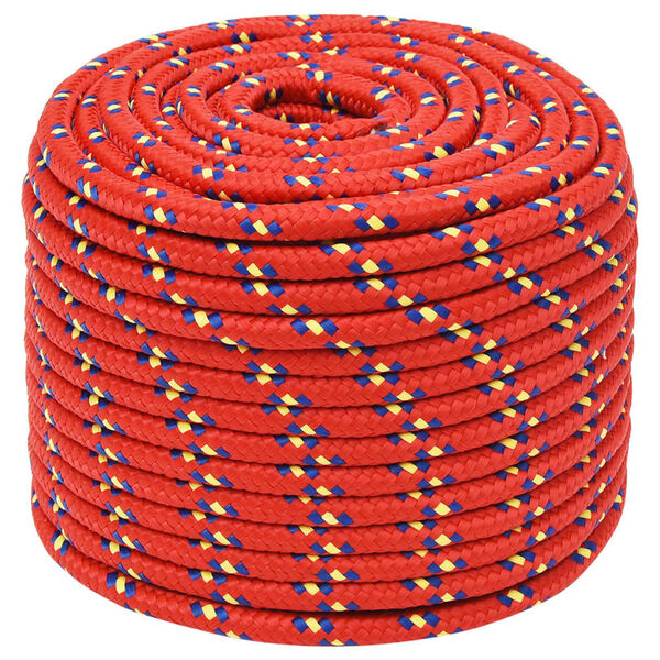 vidaXL Boat Rope Red 0.47 " 328.1 ' Polypropylene