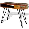 vidaXL Desk Multicolored wood with iron legs Reclaimed solid wood and iron
