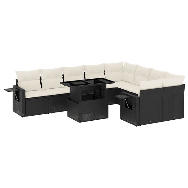 vidaXL Garden Sofa Set Black