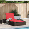 vidaXL Patio Sunbed Brown Poly Rattan Single Durable