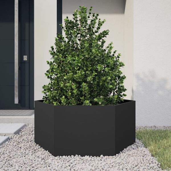 vidaXL Garden Planter Black Steel Large Durable Garden Planter