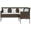 vidaXL Couch Sofa Set Brown, Cream White