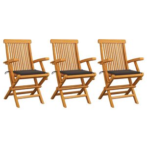 vidaXL Patio Chair Set of 3 Taupe