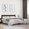 vidaXL Bed Frame Brown Oak Engineered Wood and Metal Super King Modern