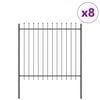 vidaXL Garden Fence 8 pcs Grey 44.62 x 4.92 ft Powder-coated Steel