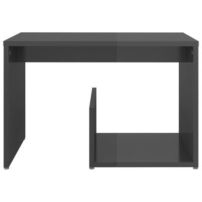 vidaXL Side Table High Gloss Gray 23.2"x14.2"x15" Engineered Wood