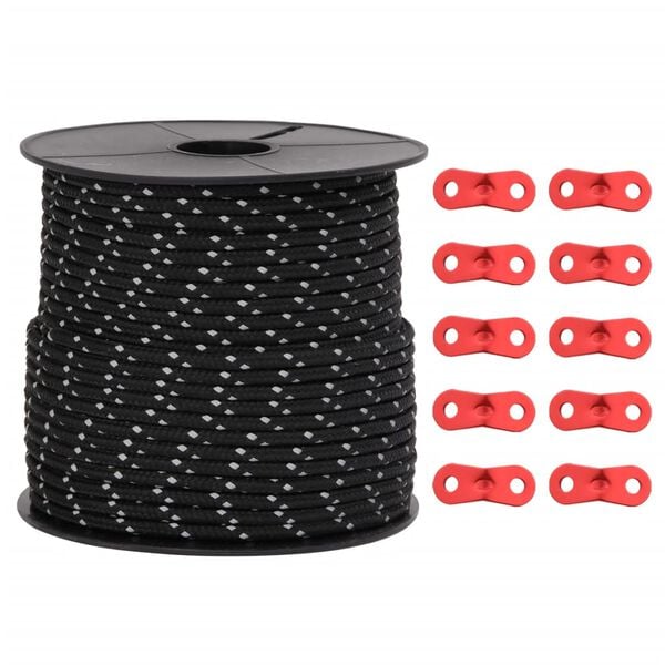 vidaXL Tent Guy Rope with Reflective Strips and Spanners 164.0 ' 0.16 "