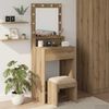 vidaXL Dressing Table with Shelf Artisan Oak 19.69 x 16.14 x 53.15 in