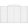 vidaXL Arched Gabion Baskets 3 pcs 118.1x11.8x180/200" Galvanised Iron