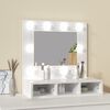 vidaXL Mirror Cabinet High gloss white Engineered wood, acrylic