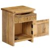 vidaXL Bedside Table Natural Wood Solid Mango Wood, Engineered Wood