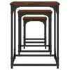 vidaXL Nesting Coffee Table Set of 3 Brown oak Engineered wood, metal