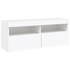 vidaXL TV Wall Unit White Engineered wood, glass Medium to Large