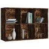 vidaXL Book Cabinet Smoked oak Engineered wood 25.9 x 11.8 x 38.6 in