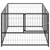 vidaXL Dog Kennel Black Steel 78.7x39.4x27.6 in Durable Dog Kennel