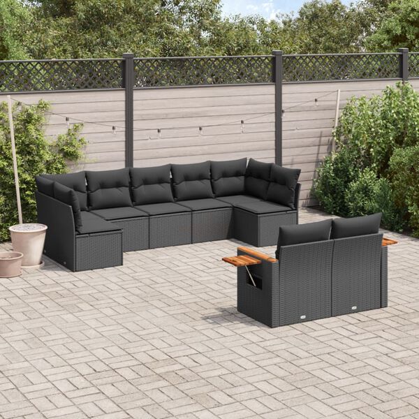 vidaXL Garden Sofa Set Black