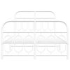 vidaXL Bed Frame White Steel Full Bed Frame Rectangular Modern