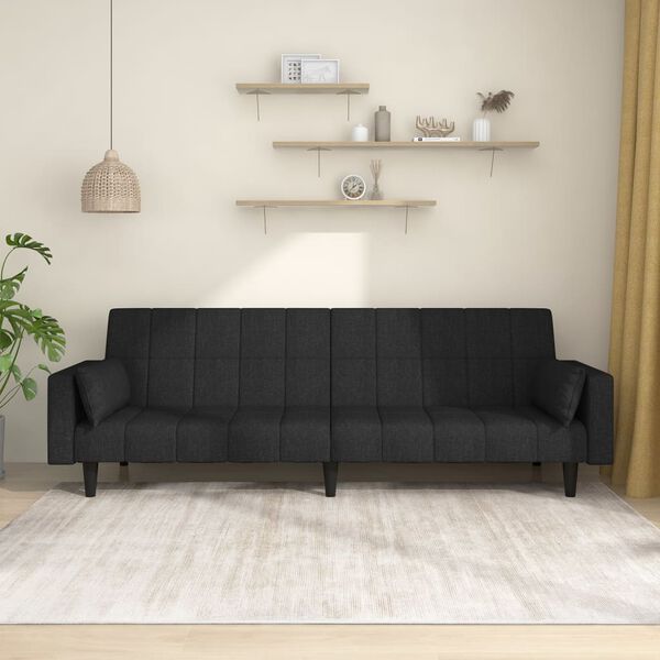 vidaXL Sofa Bed Black Fabric (100% polyester)