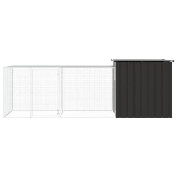 vidaXL Chicken Cage Anthracite Galvanized Steel Large Adjustable