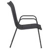 vidaXL Garden Chair Set of 4 Black and Anthracite Powder-Coated Steel