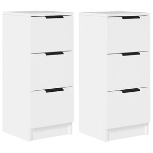 vidaXL Sideboard Set of 2 White Engineered wood Small Sideboard