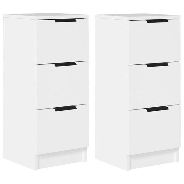 vidaXL Sideboard Set of 2 White Engineered wood Small Sideboard