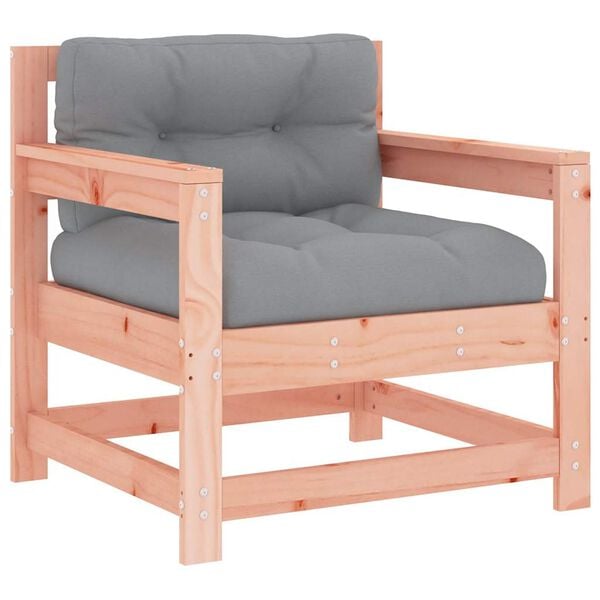 vidaXL Garden Chair Grey Solid Douglas Fir Wood Medium Modular