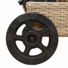 vidaXL Sun Lounger with Wheels and Cushion Beige Poly Rattan
