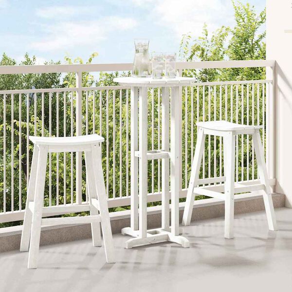 vidaXL Garden Bar Set 3 pcs White HDPE