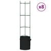 vidaXL Tomato Cage Set of 8 Green and Black Steel with PE coating, PP