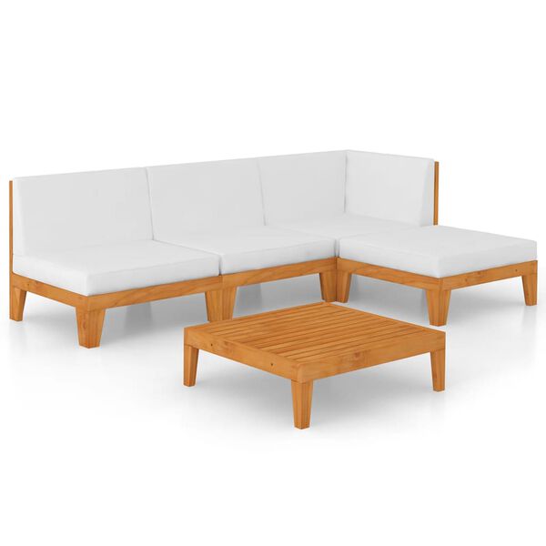 vidaXL Outdoor Lounge Set Cream White, Wood