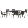 vidaXL Garden Dining Set Brown, Black, Cream white