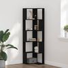 vidaXL Corner Bookcase Black oak 50 x 50 x 179 cm Engineered wood