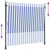 vidaXL Outdoor Roller Blind Blue and White Polyester fabric and Steel