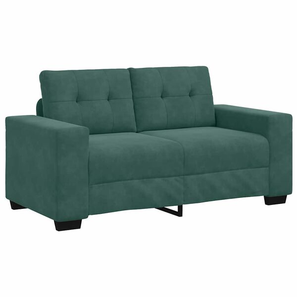 vidaXL Sofa 2 pcs Dark Green Fabric
