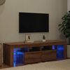 vidaXL TV Cabinet Artisan Oak Engineered Wood, Glass Large TV Cabinet