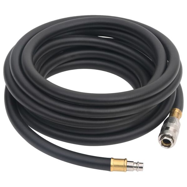 vidaXL Hybrid Air Hose Black 0.6" 6.6' Rubber and PVC