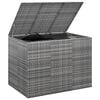 vidaXL Cushion Box Gray PE rattan Large Cushion Box Rectangular