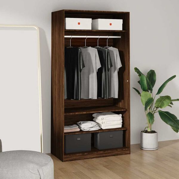 vidaXL Wardrobe Brown Oak Engineered Wood Standard Wardrobe