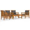 vidaXL Garden Lounge Set Dark grey Acacia wood, Polyester Medium Durable